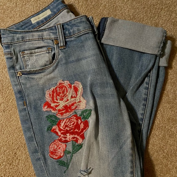 Brand New Reese Kut Embroidered Jeans 